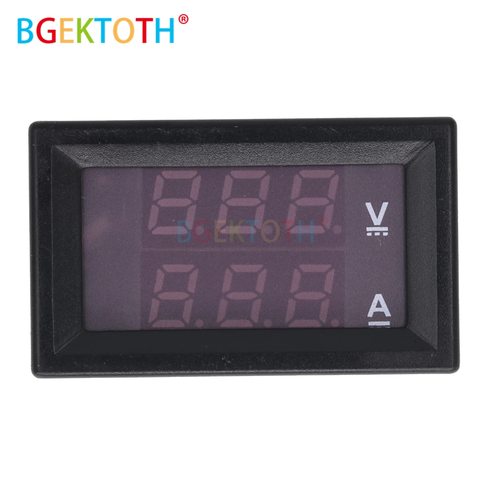 Мини цифровой вольтметр амперметр DC 100 в 10A Панель Ампер Вольт Напряжение