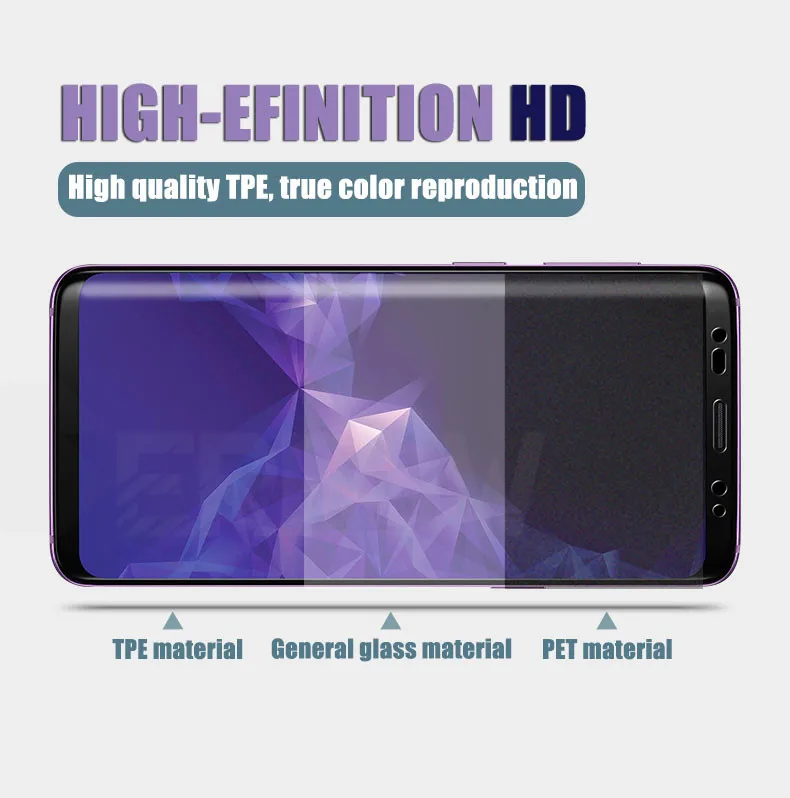 9D полное покрытие мягкая Гидрогелевая пленка для samsung Galaxy S8 S9 S7 S6 Edge Plus Note 8 9 Защитная пленка для экрана S8Plus S9Plus не стекло