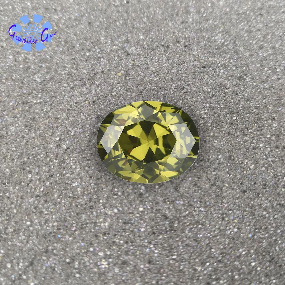 Высокое качество драгоценных камней AAA оливково зеленый цвет овальной формы