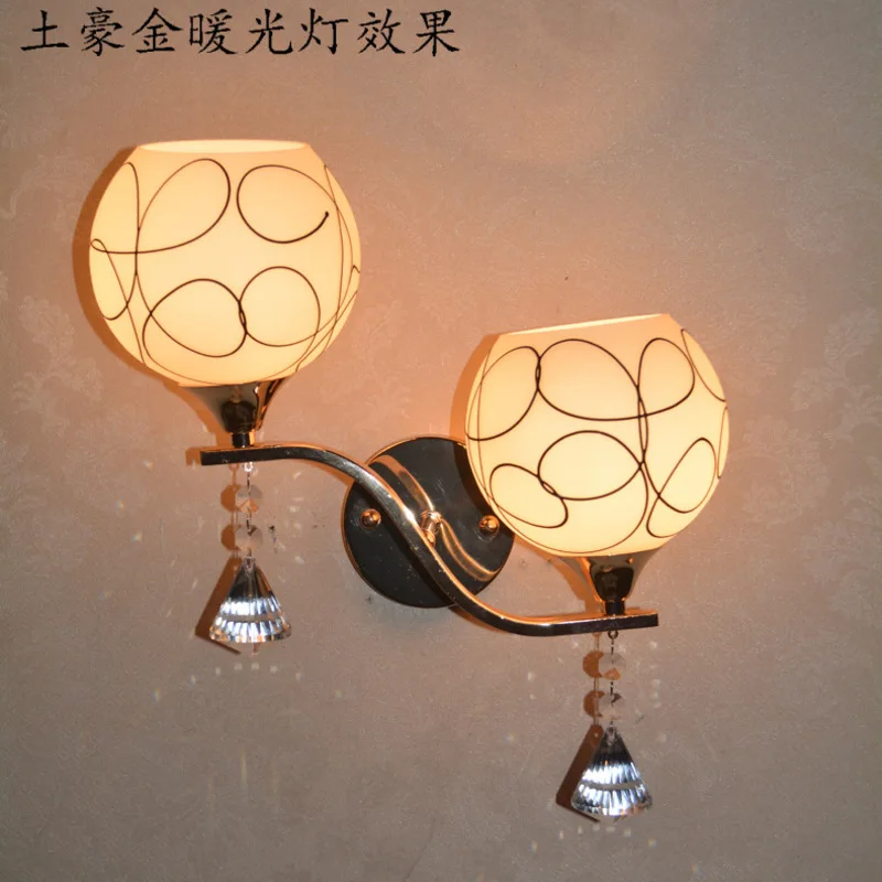 

Postmodern crystal wall lamp gold wall sconce lights AC110V 220V fashion luxury lustre living room bedroom light fixtures