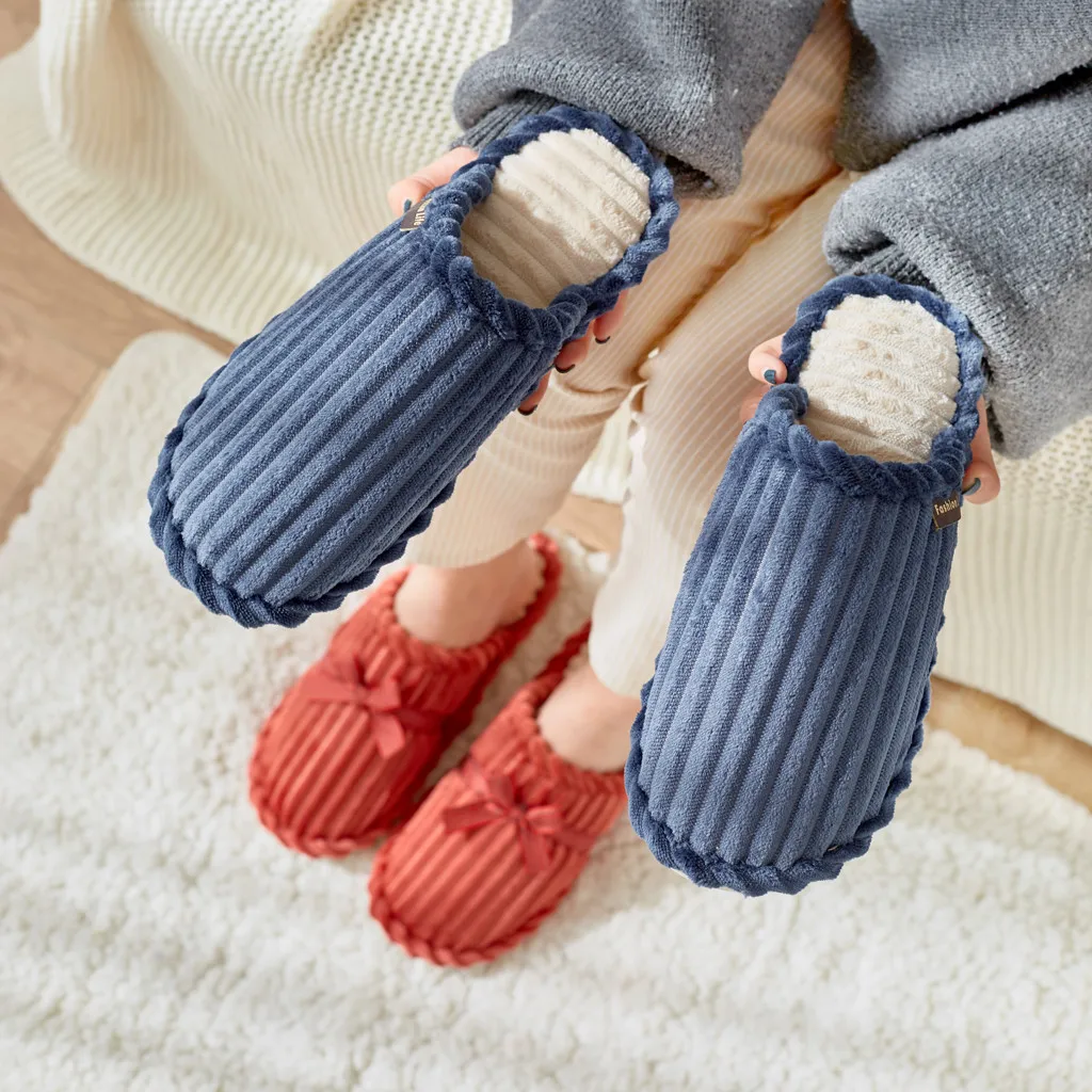 Зимние тапочки Женские и мужские шлепанцы на танкетке Домашние женские домашние