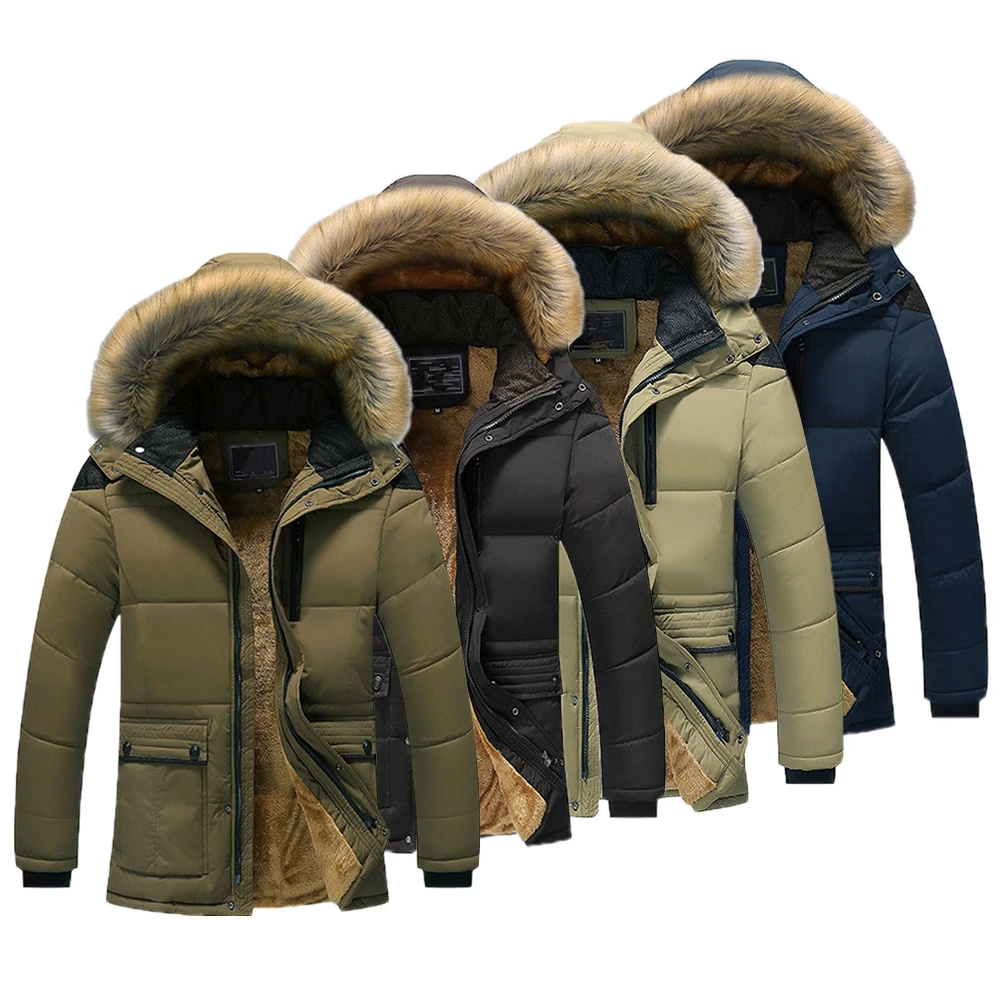 Мужские пальто Зимняя куртка пуховик мужской утепленный с капюшоном