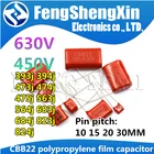 Полипропиленовый пленочный конденсатор CBB22, 10 шт., 450 в, 630 в, 393J, 394J, 473J, 474J, 475J, 563J, 564J, 683J, 684J, 823J, 0,47 мкФ, 0,047 мкФ