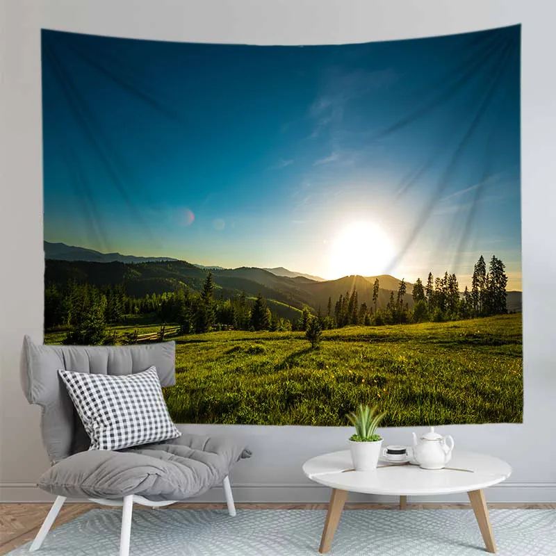 Настенный гобелен с изображением заката Морского Пейзажа океана большого