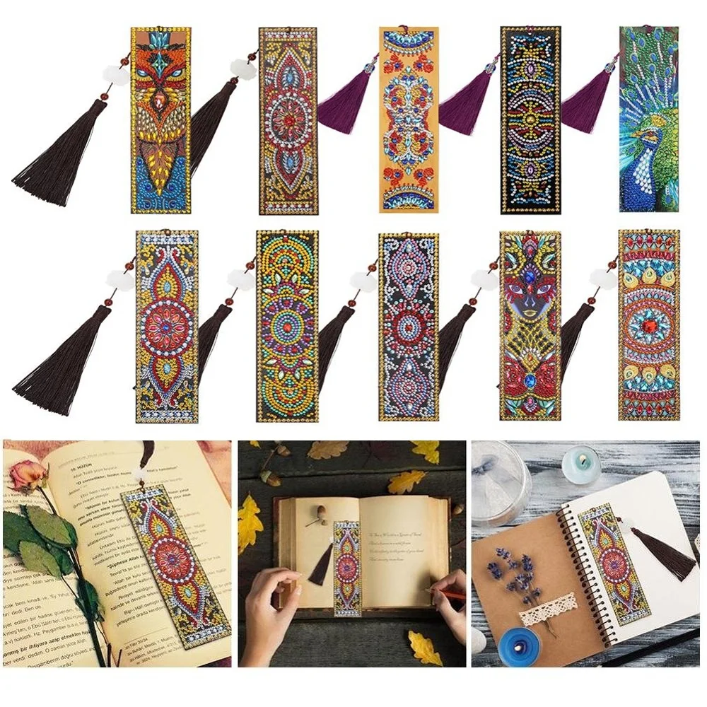 Кожаная книжка с кисточкой в специальной форме для рукоделия бриллиантами