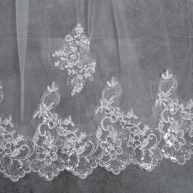 Винтажная Однослойная белая свадебная фата с гребнем и блестками 3 м | Свадьбы