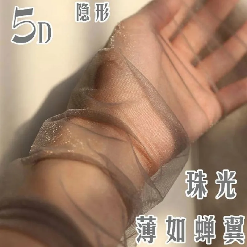 

Summer oily pearlescent transparent core-spun silk socks ultra-thin Japanese silk pantyhose ladies bottoming socks