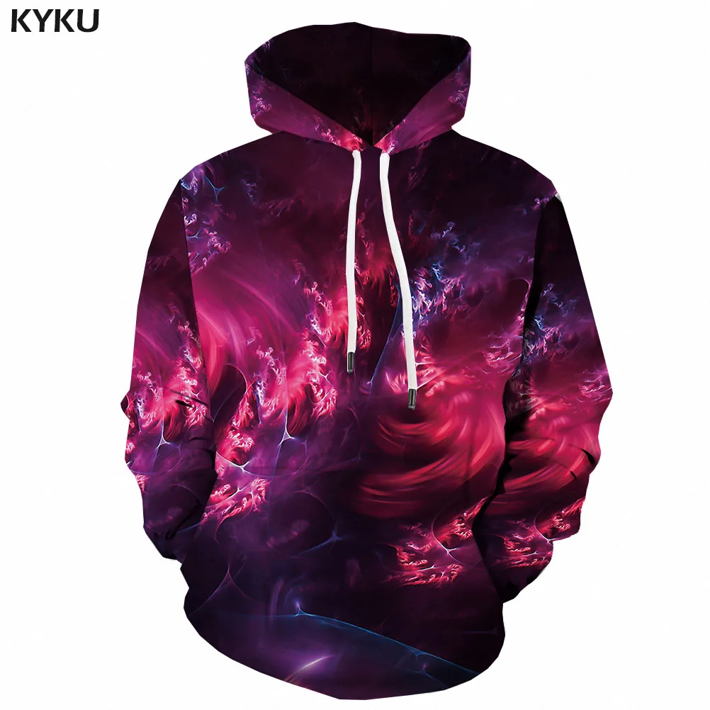 KYKU 3d Hoodies Galaxy Sweatshirts men Space Hoodie Print Psychedelic 3d Printed Flame Sweatshirt Printed Abstract Hoody Anime