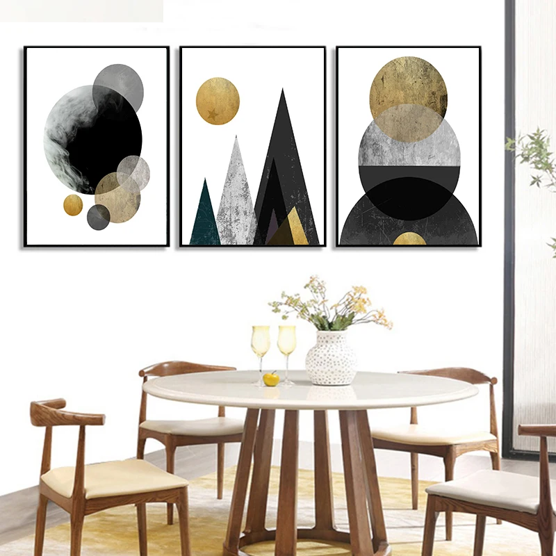 

Nordic Abstract Painting Black Yellow Geometric Wall Art Canvas Posters and Prints Modern Pictures for Living Room Bedroom Decor