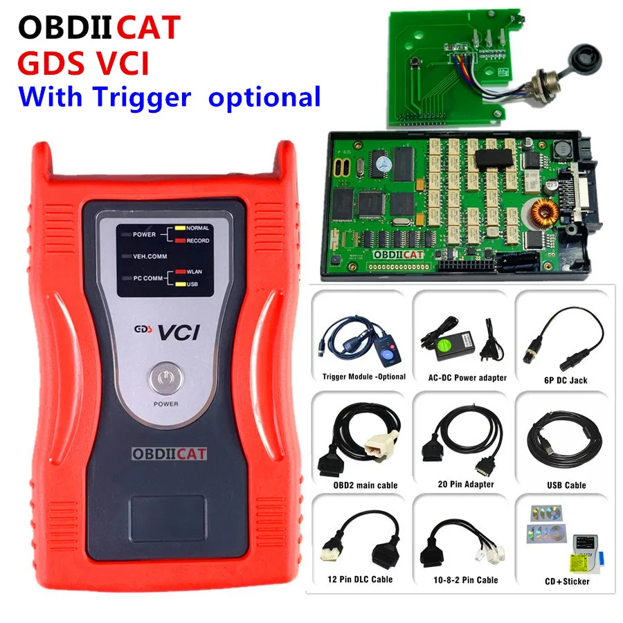 

OBDIICAT-GDS VCI Diagnostic Tool OBD2 Interface Scan Tools For Hyundai Kia With Trigger Module Connector Flight Record Optional