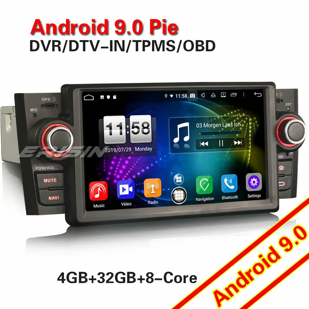 Автомагнитола Fiat Punto Linea 1 Din Android 9 0 Wi Fi GPS TNT Canbus мультимедийный плеер