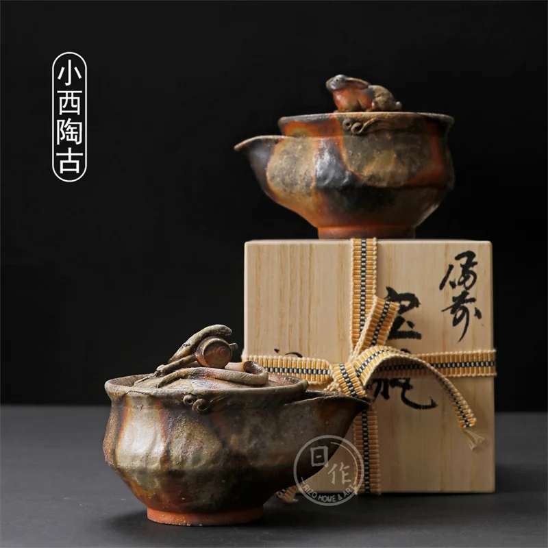

imported from Japan before burning famous small west tao ancient teapot zodiac snake rabbit picking firewood Aquarius