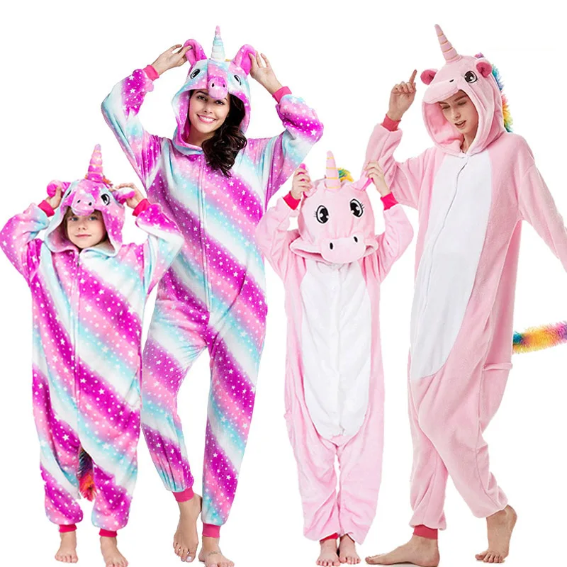 Костюм кигуруми для взрослых детские пижамы с рисунком животных и единорога