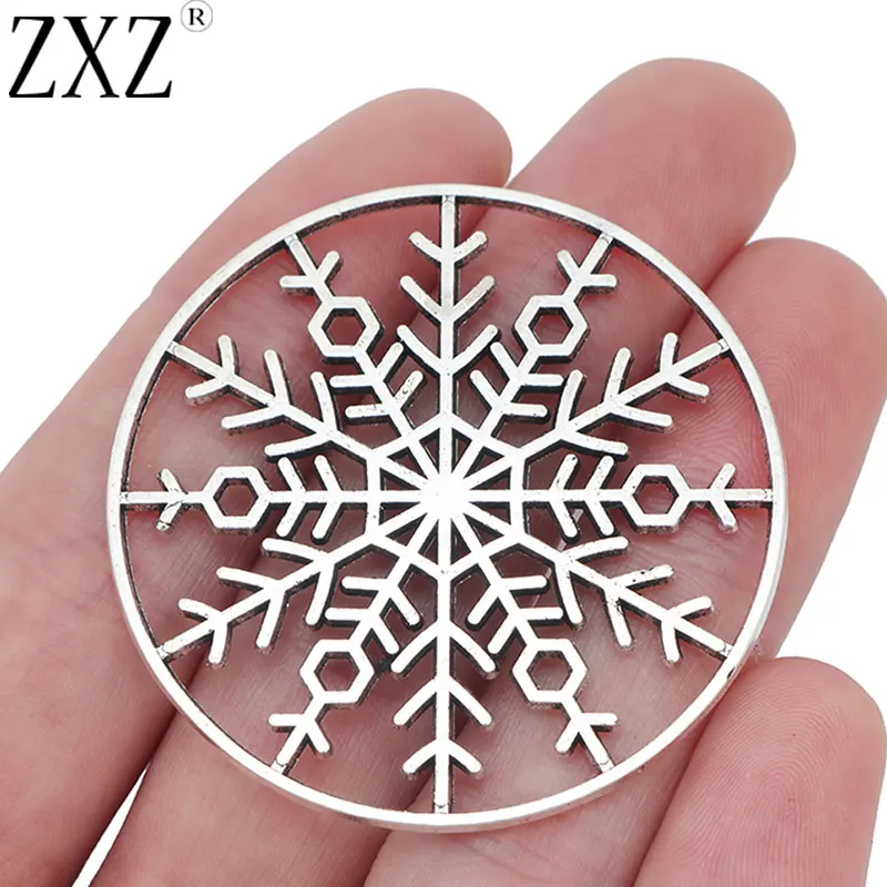 ZXZ 5 шт. тибетские серебряные подвески в виде больших снежинок Круглые Подвески с