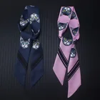 100*5 см модные аксессуары с принтом кошки галстук Сумка шелковый шарф женская маленькая лента для волос