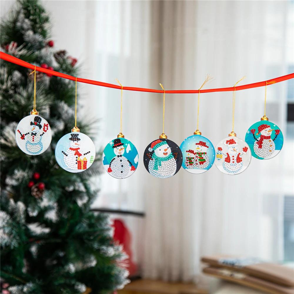 

DIY 5D Snowman Santa Claus Diamond Painting Christmas Tree Ornaments Pendants