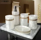 Европейский роскошный набор из пяти предметов для ванной, коробка для зубочистки, набор для парной зубной щетки, дозатор для мыла, хлопковая коробка для тампона, коробки для салфеток