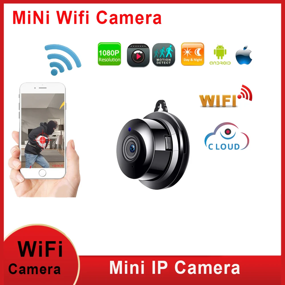 Мини Wi Fi IP камера 1080P HD ИК Ночное Видение микро для домашней безопасности