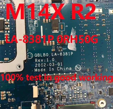 SHELI For DELL Alienware M14x R2 laptop Motherboard with GT650M 2GB QBLB0 LA-8381P RH50G 0RH50G CN-0RH50G notebook pc test ok | Компьютеры