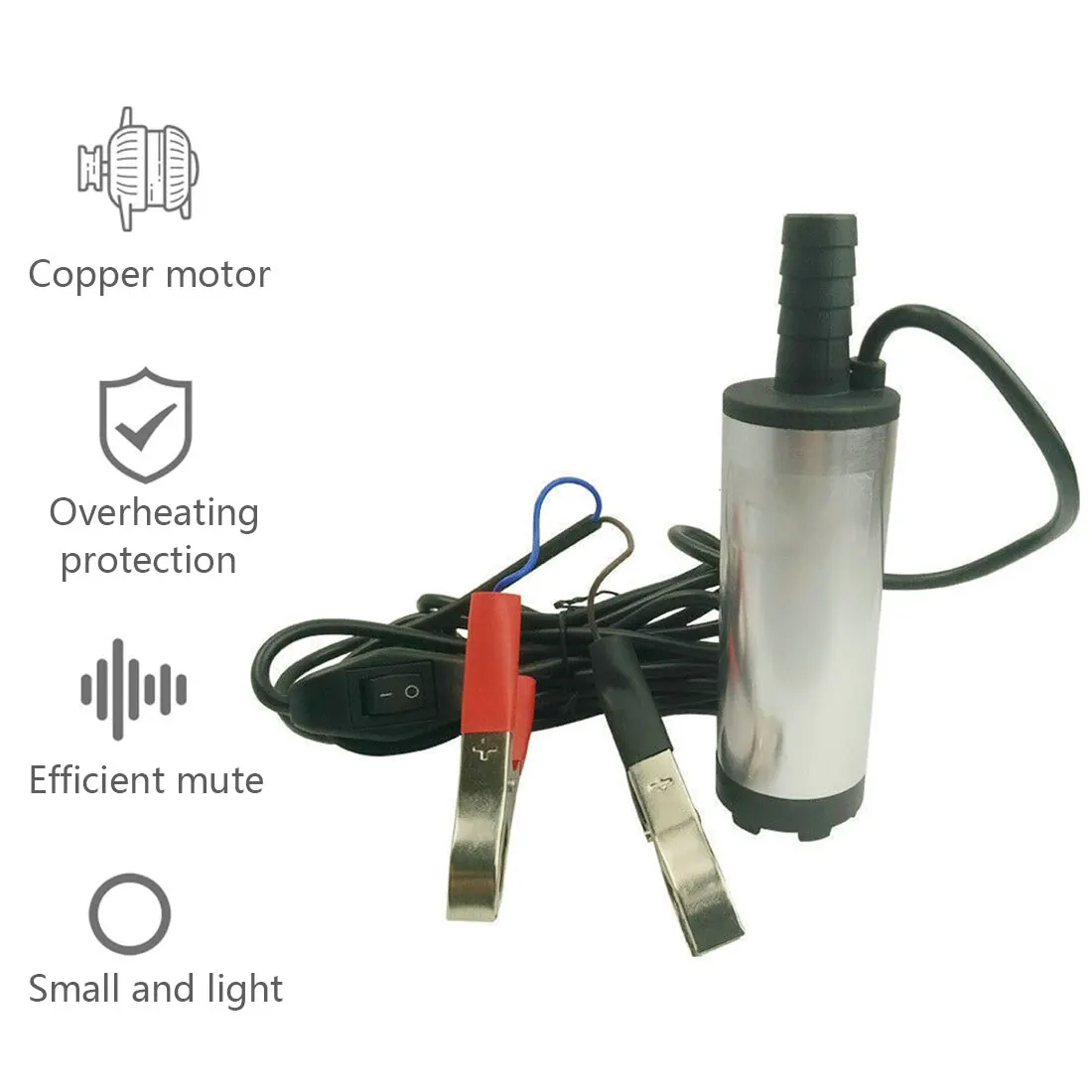 

Portable Mini 12V 24V DC Electric Submersible Pump For Pumping Diesel Oil Water Aluminum Alloy Shell 12L/min Fuel Transfer Pump