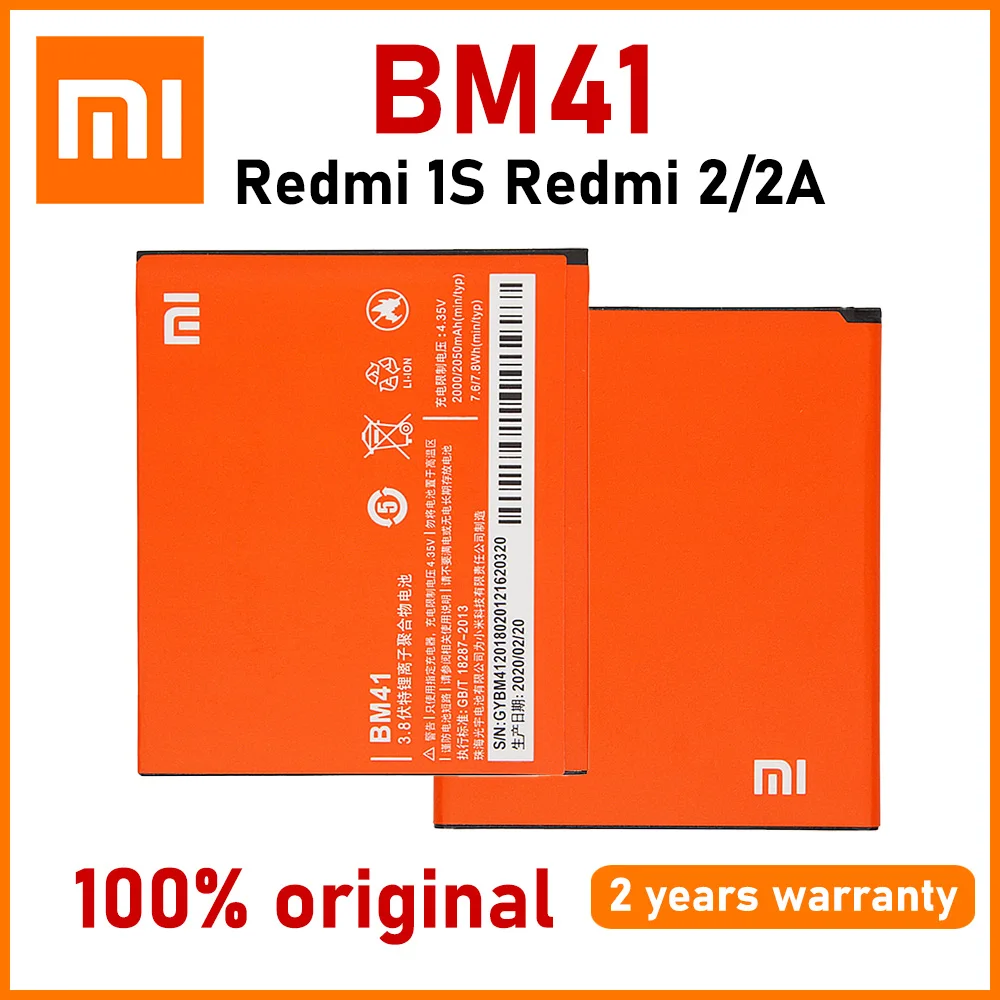 

Xiao Mi Original 2050mAh BM41 Battery For Xiaomi Redmi 1 1S High Quality Batteries With Tools+Tracking number