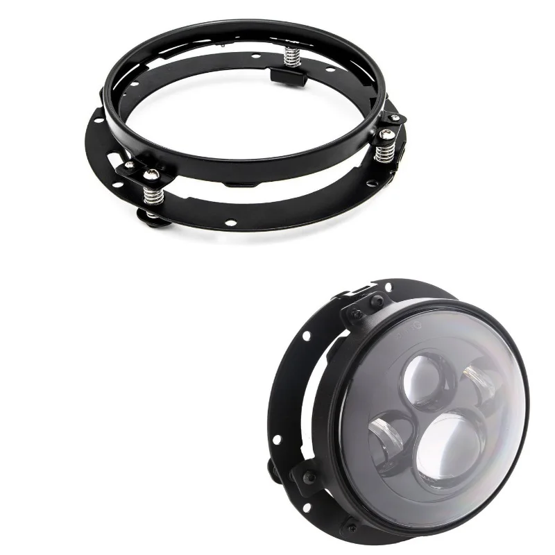 

7 Inch Black/Chrome Round LED Headlight Adapter Mounting Ring Bracket for Touring Softail FLD