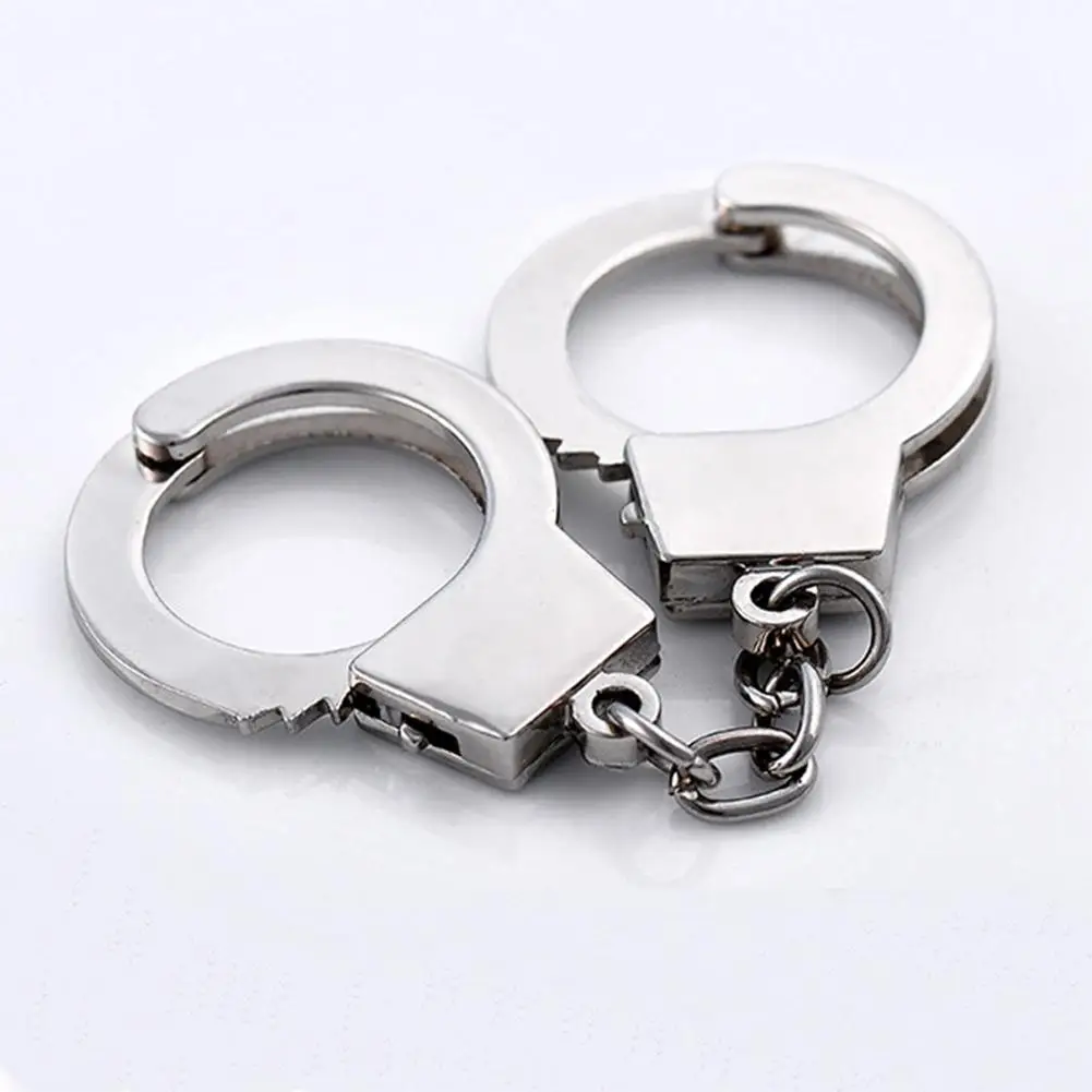 

[ Hot Sale ] Keychain Handcuffs Keychain Keyring Metal Creative Simulation Handcuffs Model For Car Key Chain Ring Holder Gifts