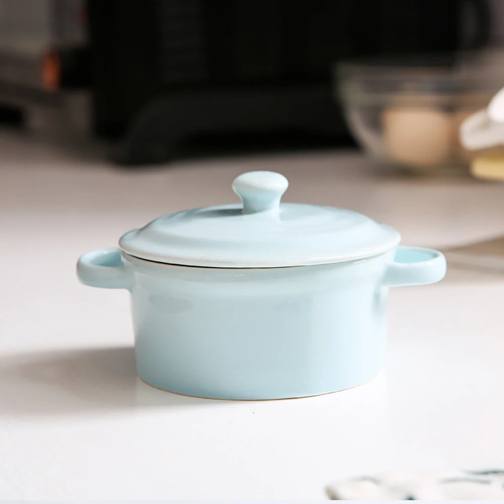 Ceramic Rice Bowl Tableware Candy Double Handle Soup Bowls Simple Creative Salad Cutter Akuhome |
