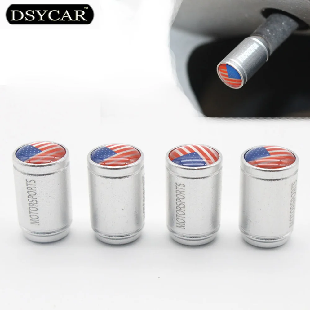 DSYCAR 4 шт./лот американский флаг США автомобильный велосипед мото колесо колпачок