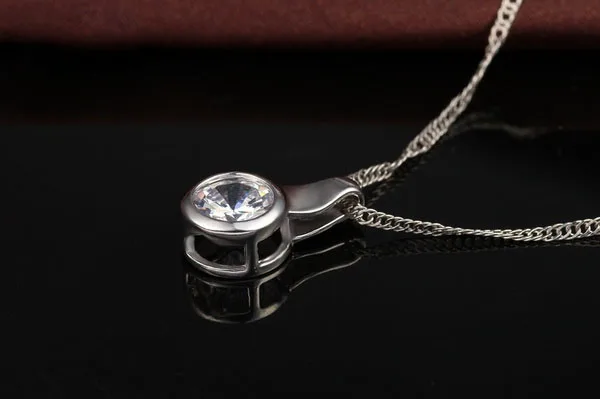 

Brand 925 Sterling Silver Necklace Natural Minimalism Retro Style AAAAA Hot Sell White Crystal Stone For Women