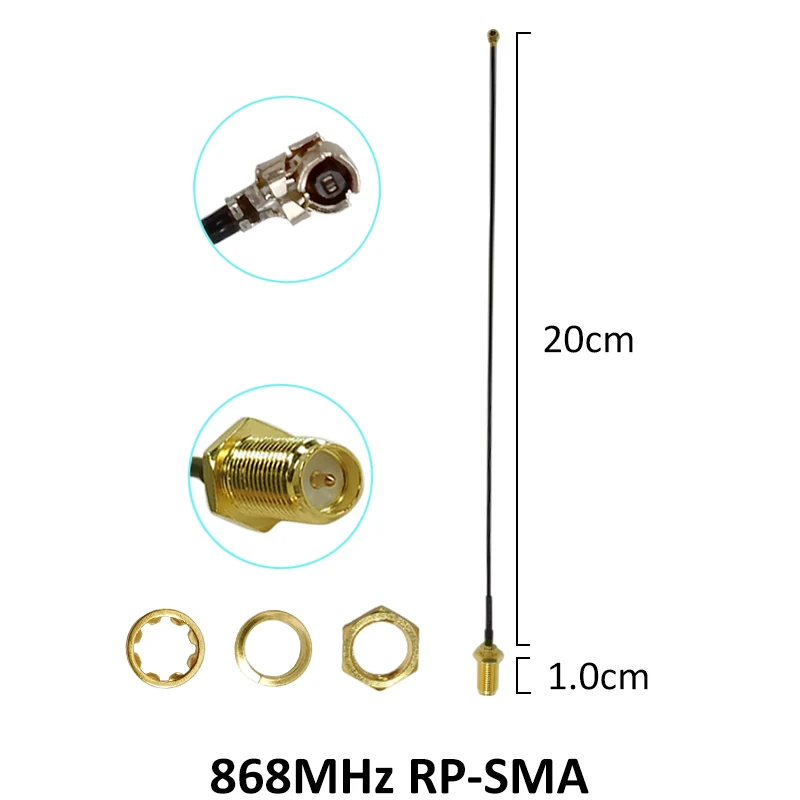 GRANDWISDOM 5pcs 868mhz antenna 3dbi sma female 915mhz lora module lorawan antene ipex 1 SMA male pigtail Extension Cable