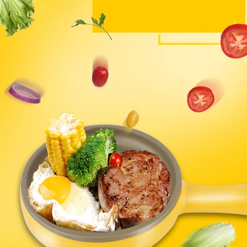 

Multifunction Mini Household Egg Omelette Pancakes Electric Fried Steak Frying Pan Non-Stick Boiled Eggs Boiler Steamer Cooker