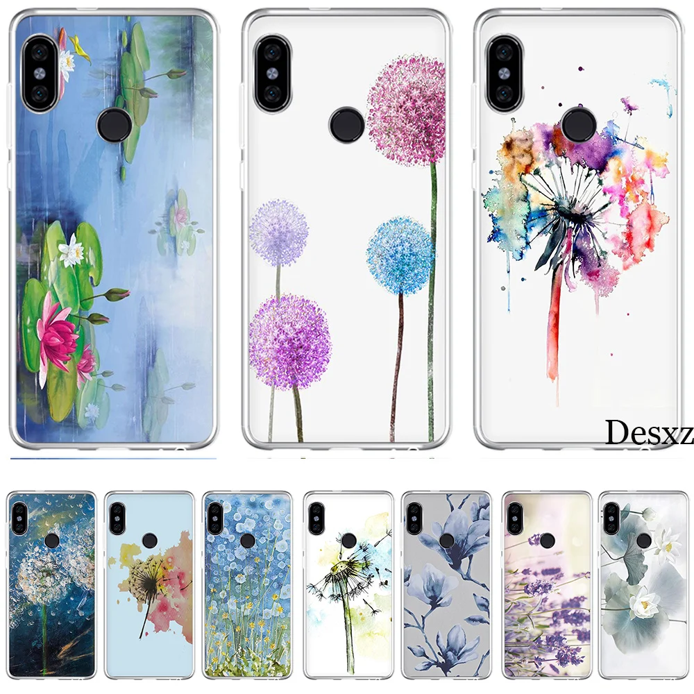 Чехол с акварельным цветком одуванчиком Lotu Lavender для Xiaomi Redmi mi 8 SE Note 5 5A 6 6X Pro X 2S A2 Lite