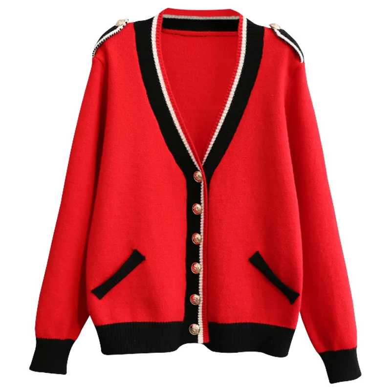 

Graceful Sweater Cardigan Coat Women's 2021 New Year New Style Red Spring Clothing Fashion Sweater Short Tops Fashion