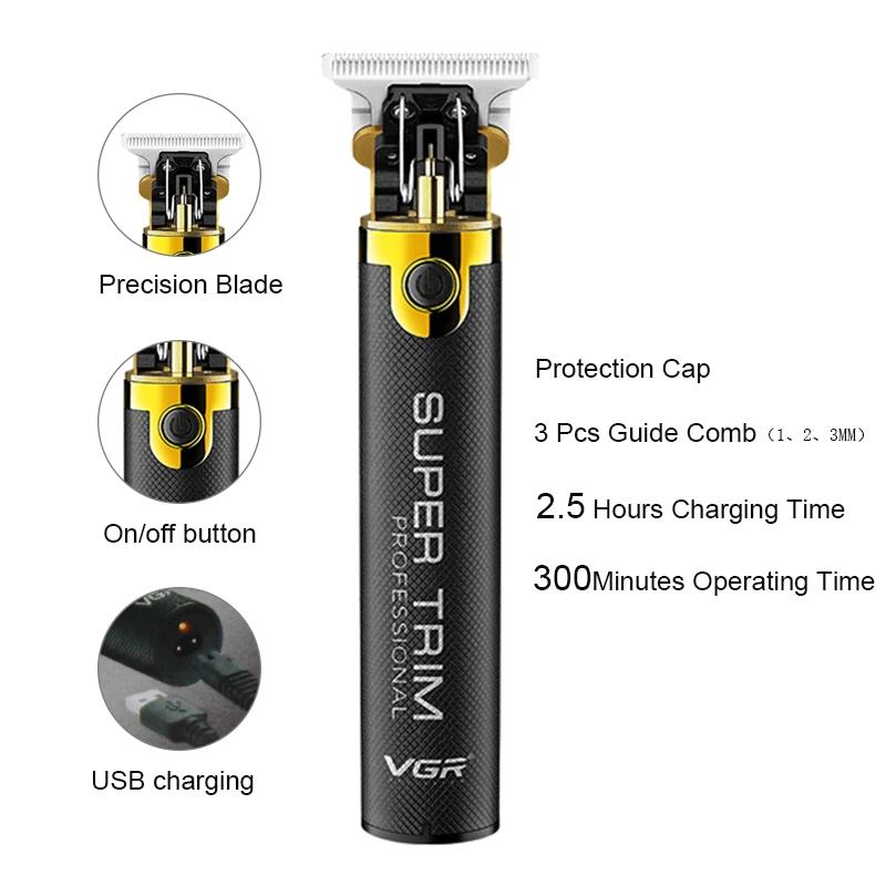 Беспроводная аккумуляторная машинка для стрижки волос мужчин Парикмахерская с