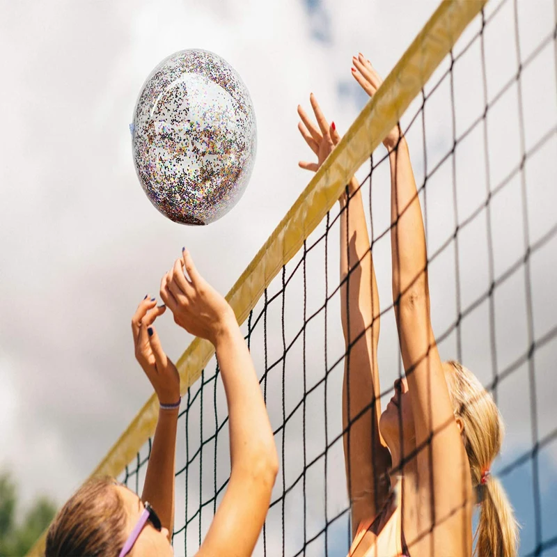 

5Pcs Sequin Beach Ball Pool Toys Giant Confetti Glitter Inflatable Clear Swimming Pool Water Toys for Outdoor Party