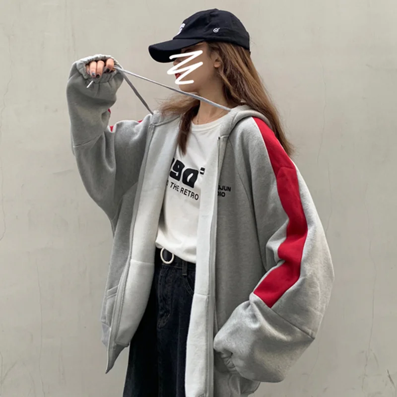 Куртка женская осенняя утепленная на молнии с карманами в Корейском стиле |