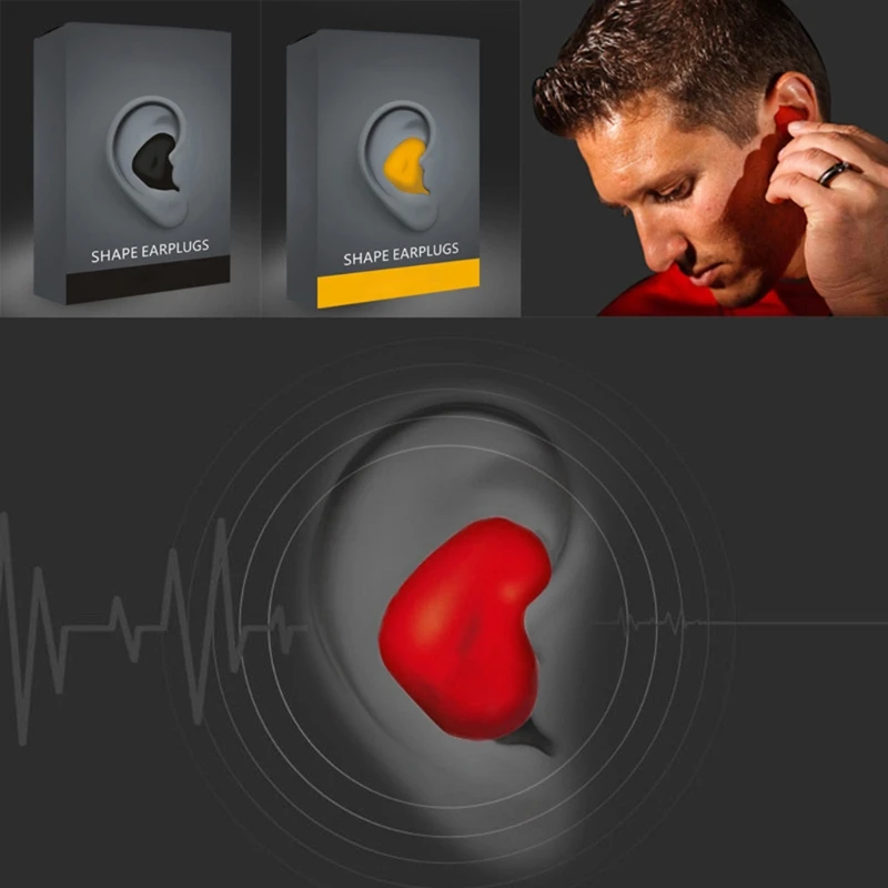 

60Pc/Set Moldable Shaped PU Anti-noise Ear Plugs Noise Reduction Sleeping Guard