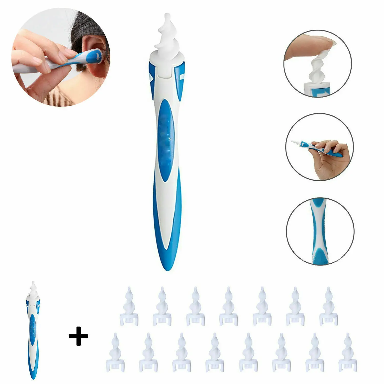 

Ear Cleaner Earpick Toiletry Earwax Removal Remove Soft Spiral Cleaner Prevent Ear-pick Clean Tools Toiletry Tool