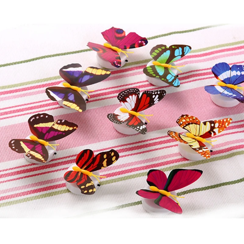 Креативный светодиодный ночник в форме бабочки семь цветов самоклеющиеся