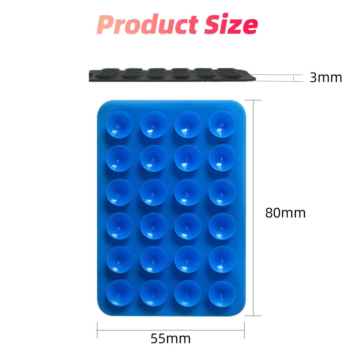 ANKNDO Suction Cup Wall Mount Phone Holder Mat Multifunctional Square Anti-Slip Single-Sided Silicone Suction Cup Leather Case