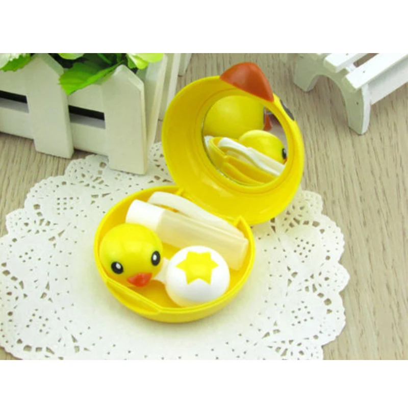 Симпатичные Желтая утка Контактные линзы Box Южная Корея прекрасный