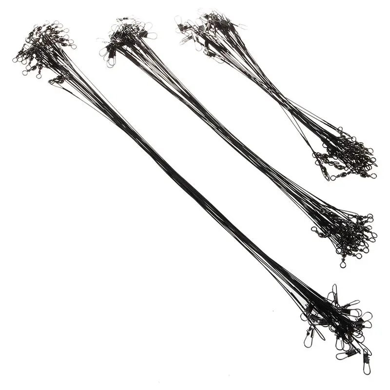 

Fishing Line 60pcs Stainless Steel Wire Leader 15/23/30cm Line Black