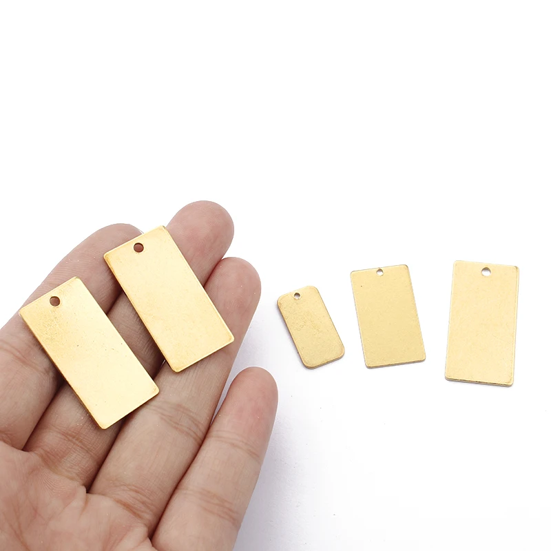 

10pcs Raw Brass Rectangle Blank Charms For DIY Jewelry Necklace Bracelet Pendant Making Finding Handamde Crafts Accessories