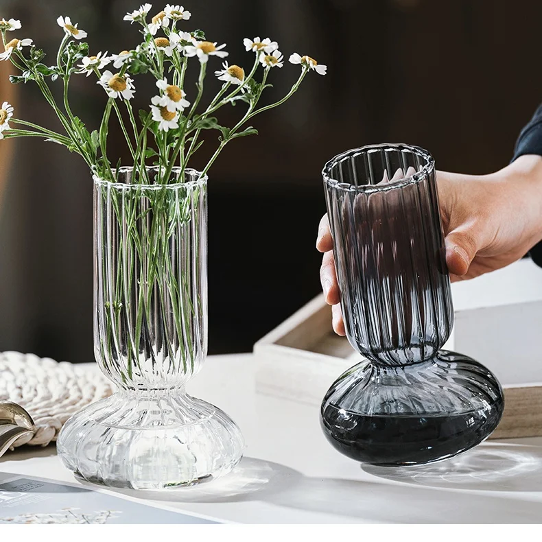 Стеклянная ваза в форме чашки декоративная подставка бутылка для гидропоники