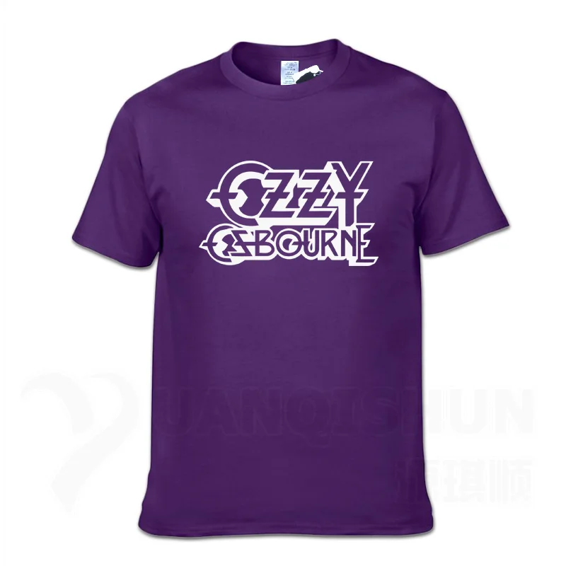 Purple Новинка, Ozzy osborn, летние футболки, 16 цветов, мужские брендовые хип-хоп футболки с коротким рукавом, на заказ, с принтом Ozzy, панк-рок, футболки, Топ - Цвет: Purple