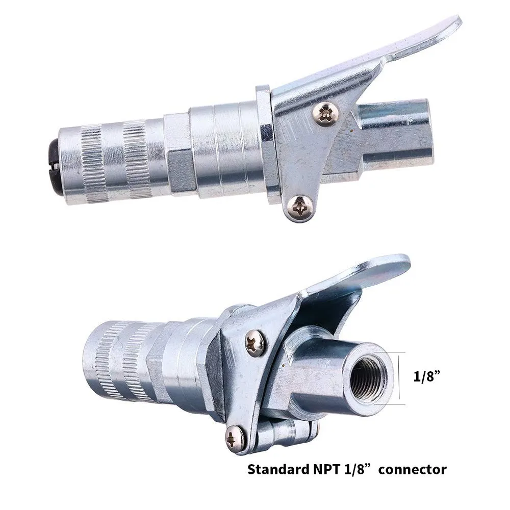 Grease Gun Coupler Lock Pliers Zerk Fitting 10 000 PSI 1/8 Inch NPT Upgraded Clip-off High Pressure Couple |