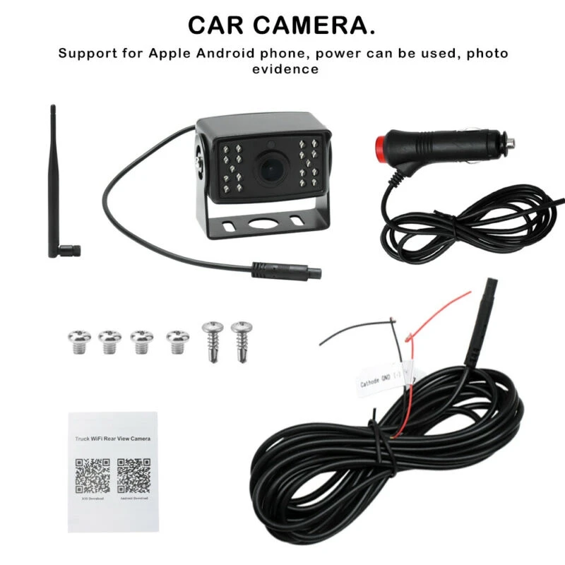 구매 와이파이 무선 자동차 후면보기 백업 카메라, IR 나이트 비전, 버스, 트럭, IOS, 안드로이드용 대시 캠 반전