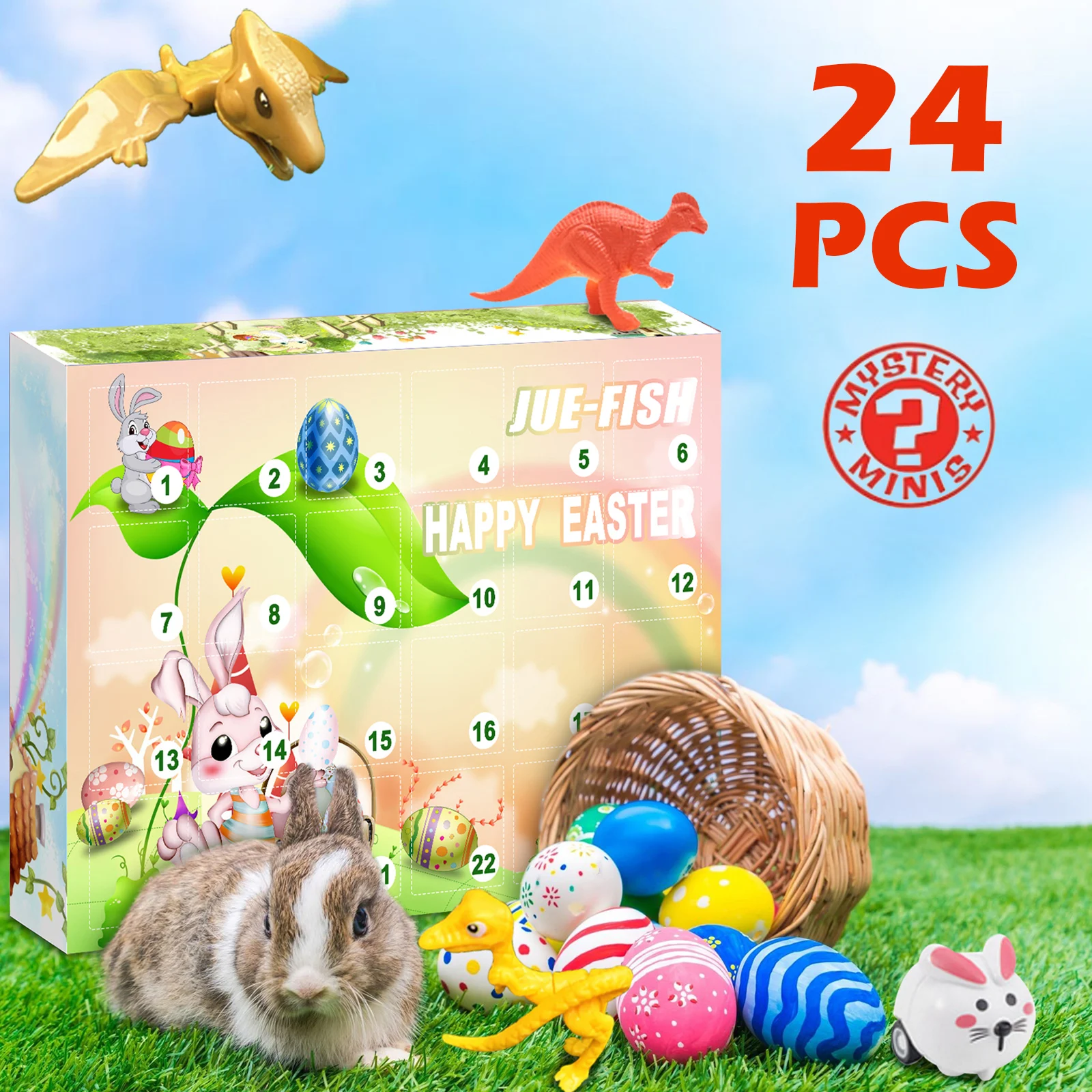 

Advent Calendar 24 Days Easter Countdown Advent Calendar Surprise Toys Including 24 Animal Characters in 24 Windows Miniature S