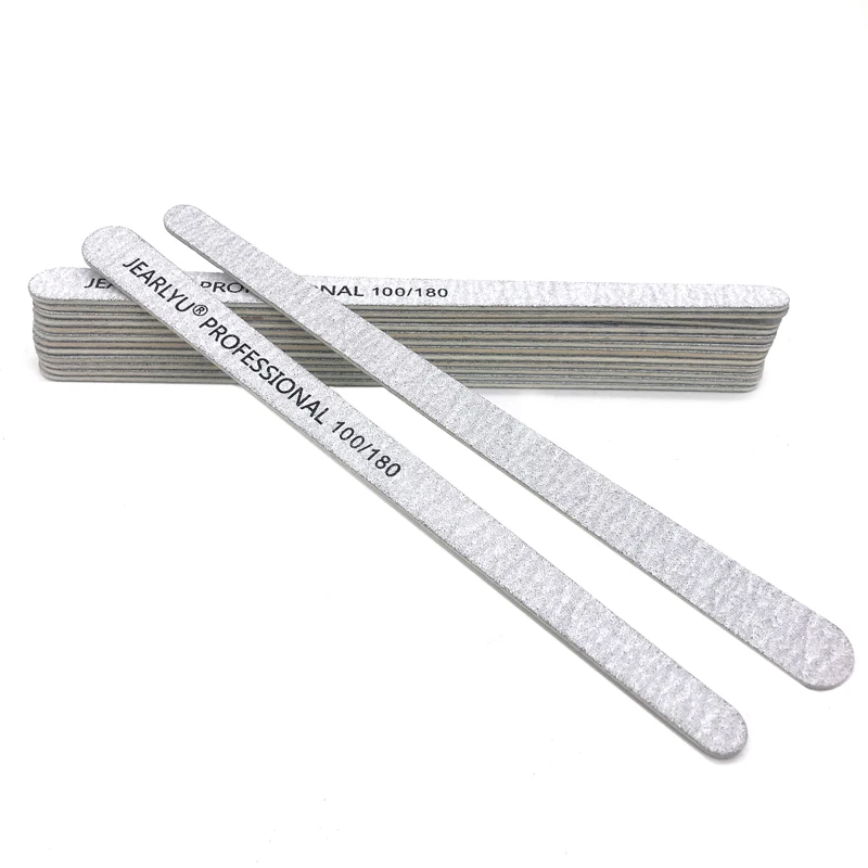 10 PCS Grey 100/180 Disposable Wooden Nail File Manicure Sandpaper Polishing Professional Nail Files Thin Nail Art Manicure Tool